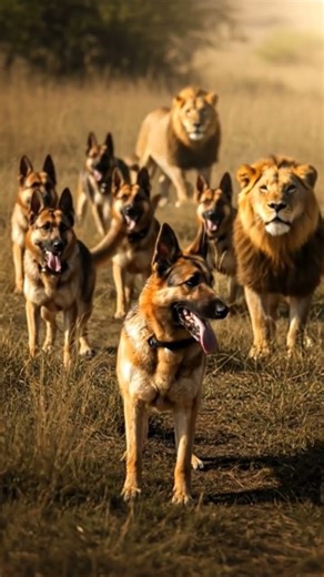 #DreamScreenAI Dog and Lion Hunters #animals #funny video #shorts