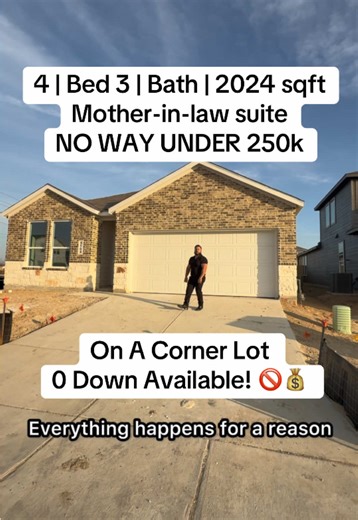 🚨 NO WAY this is the price… A brand-new 4️⃣ bed / 3️⃣ bath with a mother-in-law suite on a corner lot?! 🤯🏡 This new construction sits at 2,000 sq ft and is loaded👇 ✨ Brick & stone exterior ✨ 9-ft ceilings recessed lighting ✨ Open-concept layout PERFECT for entertaining ✨ Huge quartz island white tile backsplash ✨ Blinds included covered patio ✨ Fully sodded yard irrigation ✨ Primary suite with a massive walk-in shower AND the community?! 😳 🏊‍♂️ Resort-style pool 💦 Waterslides splash pad �