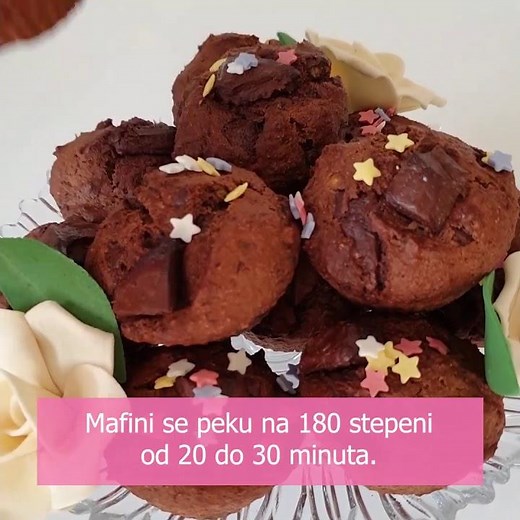 Zdravi mafini sa bananom i crnom čokoladom