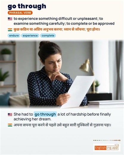 Go Through: English expression meaning and example
