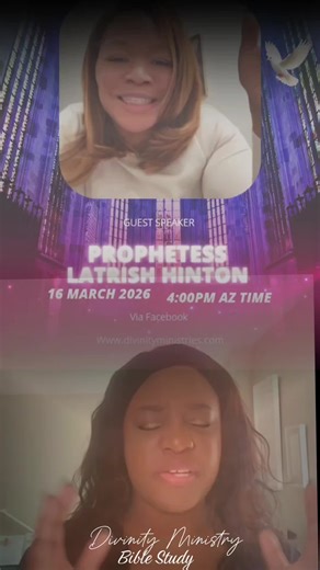 Join Divinity Ministry Bible Study 4pm AZ TIME Monday @Glory Carrier