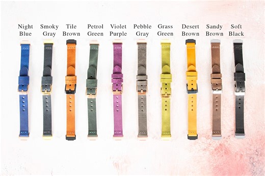 Leather Fitbit Inspire 3 Band: Personalized Distressed Cowhide Strap - Etsy