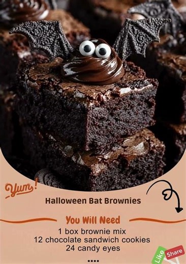 Halloween Bat Brownies