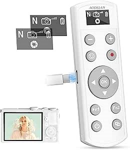 Remote Control for Nikon Camera,USB-C Rechargeable Wireless Shutter Release with OLED Screen – Video, Zoom & Focus Control for Nikon A1000, B600, P1000, P950, Z6III, Z30, Z50II, Zfc, Z5 (White)