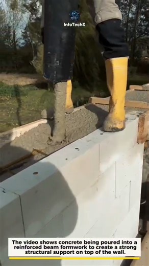 Concrete Beam Pouring Process Explained #Construction #ConcreteWork #Building