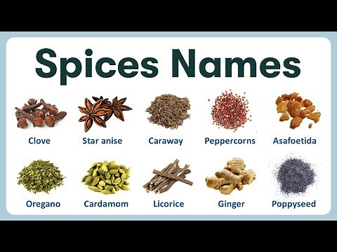 Types of Spices | List of Spices in English with Pronunciations and Pictures