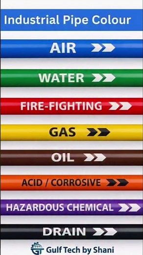 Do You Know What Each Pipe Color Means? Industrial Pipe Color Code Explained #columnpipes #hvac
