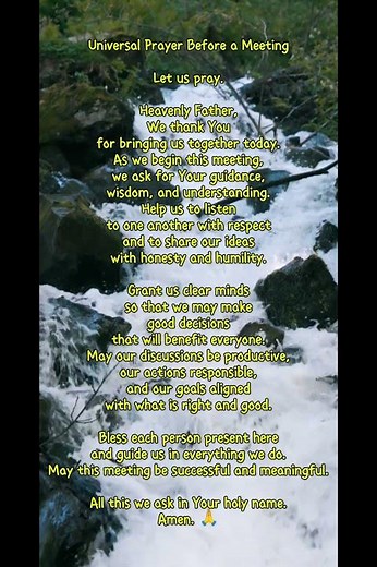 Universal Opening Prayer For A Meeting #motivation #prayer