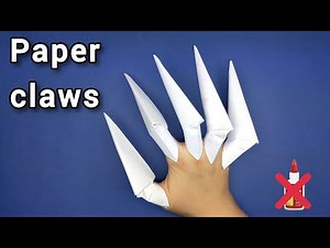 Origami Claws | How to make paper claws without glue | easy paper weapons | paper nail