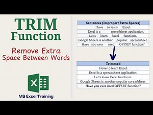 TRIM Function in Excel | Remove Extra Space Between Words
