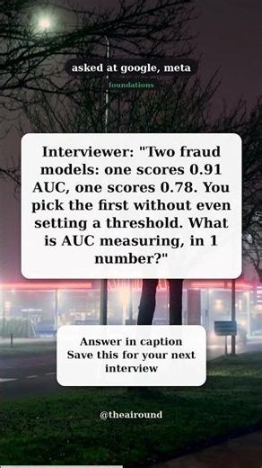 What ROC and AUC actually measure | ML interview