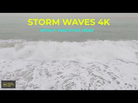 Slow Motion Waves After Storm | Dramatic Beach Seascape 4K