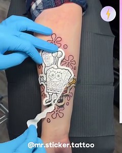 13K views · 21 reactions | Spongebob Sticker Tattoo | TrendStorm | Facebook