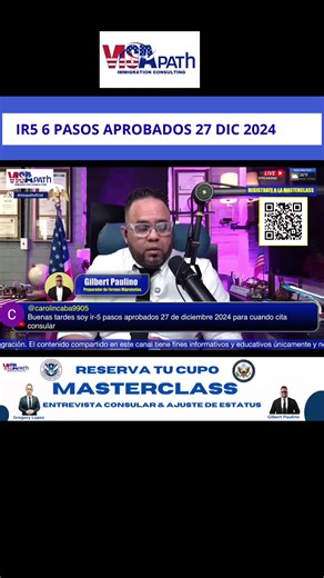 ✅ REGISTRATE A LA MASTERCLASS EN VIVO DE PREPARACIÓN PARA LA ENTREVISTA CONSULAR Y DE AJUSTE DE ESTATUS : 👉🏼 https://landing.visapathconsulting.com/ Agenda una consulta profesional aquí: 👉 [https://tidycal.com/visapathimmigrati...] IR5 6 PASOS APROBADOS 27 DIC 2024 #Familia #ReunificaciónFamiliar#SueñoAmericano #JuntosOtraVez · #AmorSinFronteras · #Esperanza · #VisaFamiliar · #GreenCard / #TarjetaVerde · #USCIS · #NVC · #I130 · #AjusteDeEstatus · #FechadePrioridad · #ProcesoConsular · #601Per