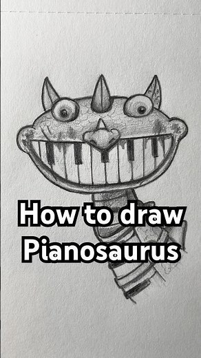 How to draw Pianosaurus from Poppy Playtime! Easy! #art #pianosaurus #poppyplaytime #drawing #catnap
