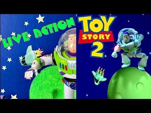 Live Action Toy Story 2 Buzz Fights Utility Belt Buzz Scene vs Toy Story 2 Movie