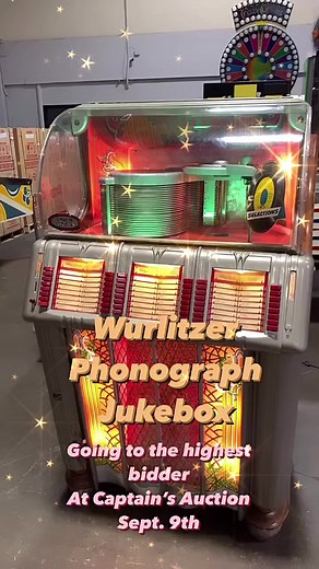 Wurlitzer Multi Select Phonograph Jukebox WORKING and full of 45 records - will also play 78’s. This will be in our auction on September 9th. #jukebox #wurlitzer #45records #78records #shanana #vintage #antique #auction #captainsauction #socal #anaheim #september | Captain's Auction Warehouse