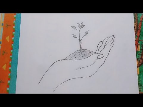 How to draw Save Tree Save Earth, Environment Day Scenery Drawing, Poster drawing