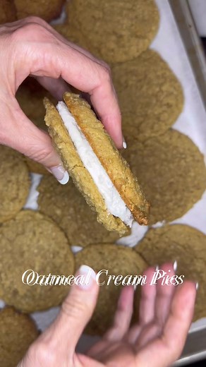 1.9K views · 45 reactions | Oatmeal cream pies are a classic! These homemade oatmeal filled treats hit the spot and were deliciously creamy. I started with my @cookiesinabagbydanette Oatmeal Caramel Crunch mix, shorted the bake time so they were chewy and soft. The filling is one stick of butter, 2 cups of confectionery sugar, 3/4 cup marshmallow fluff and a touch of vanilla. Happy baking! #oatmealcreampie #easycookies #oatmealcookies #cookiemix | Cookies in a bag by Danette | Facebook