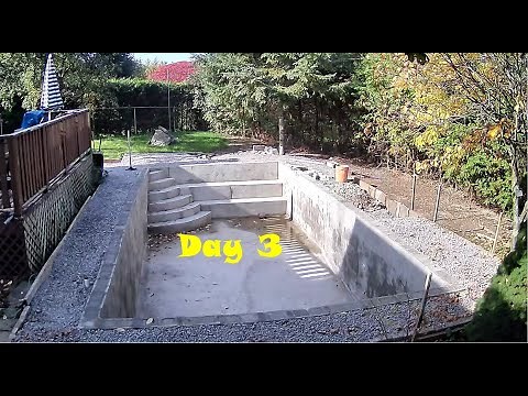 DIY Inground Swimming Pool with Concrete Blocks - Day 3