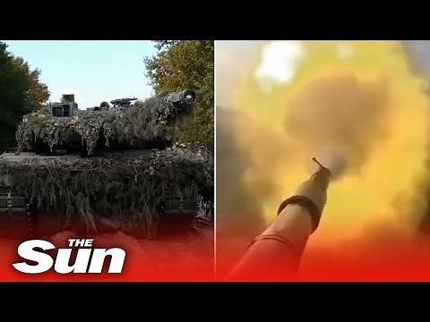 Ukrainian troops use German-made Leopard 2 tank against Russian forces