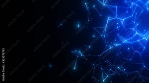 Blue technology light animation black background