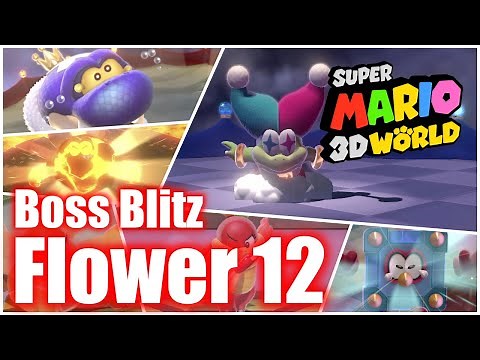 Super Mario 3D World - World Flower 12 - Boss Blitz - All Stars 100% Gameplay Walkthrough