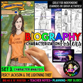 Percy Jackson and the lightning thief novel posters characterization greek myths