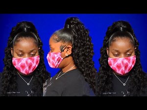 Half Up Half Down Curly Quickweave with no Leave-Out