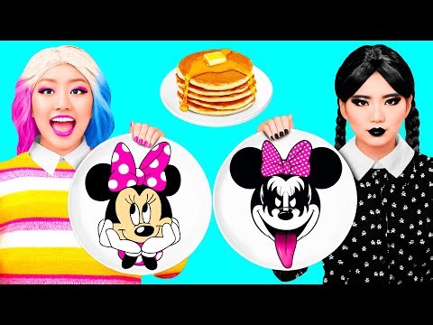 パンケーキアートにチャレンジ Wednesday Addams | スマートガジェットとハック Toon Toon