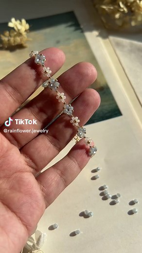 DIY Flower Bracelet Tutorial | Minimalist Bead Jewelry Making Process