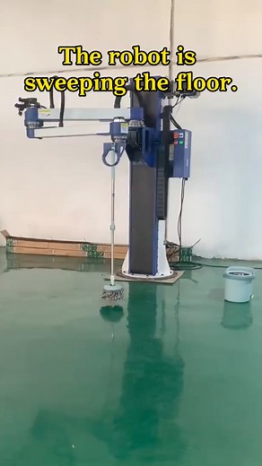Robot mopping the floor#automation #machine #industrialrobots #robot#palletizing | Zhulong Fengtwo