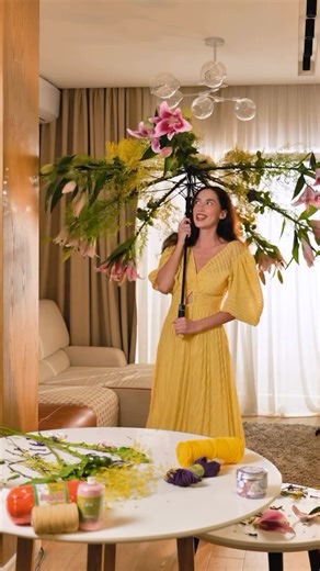 Pepperell Crafts on Instagram: "Follow @pepperell.crafts for new hacks daily! We gave this umbrella a gorgeous floral makeover.☂️ #UmbrellaHack #FlowerCrafts #DIYMakeover #SummerCrafts #CottonCord"