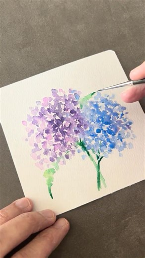 Calm Watercolor Hydrangea Painting 🌸🎨 | Relaxing Art Process