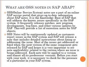What are OSS notes in SAP ABAP?
