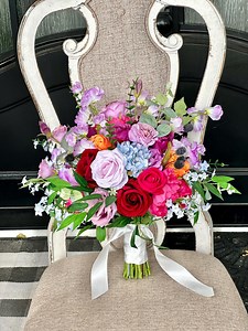 Purple Bridal Bouquet: Lavender Wedding Flowers, Custom Silk Arrangement - Etsy