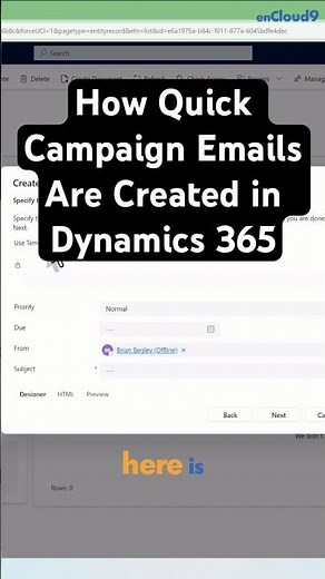 How Quick Campaign Emails Are Created in Dynamics 365 #Dynamics365