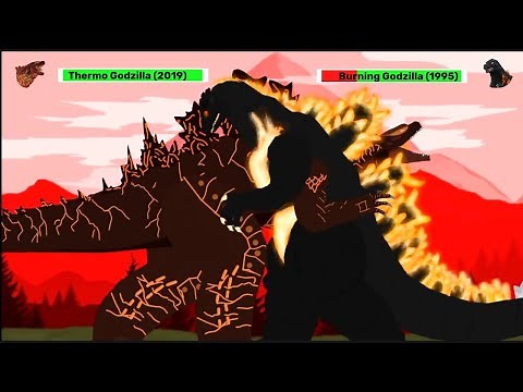 [DC2] Thermo Godzilla 2019 vs Burning Godzilla | Part 2 | ANIMATION with healthbars