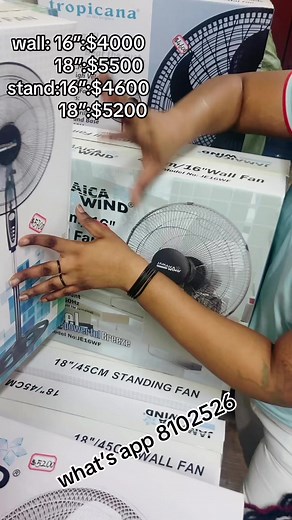 stand fan~wall fan available on shop~~#standfan #wallfan 41 clocktower plazas halfway tree