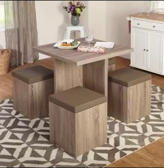 Mainstays 5-Piece Dexter Dining Set with Storage Ottoman #fyp #foryou #tiktok #foryoupage