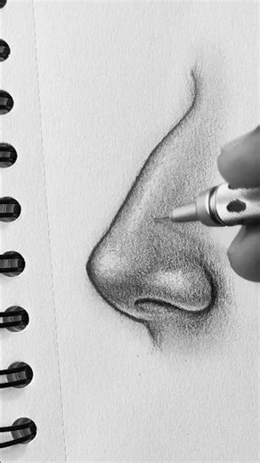 ✏️ Hyper Realistic Nose Sketch in 30 Sec! Insane Shading Magic 😱 #shorts