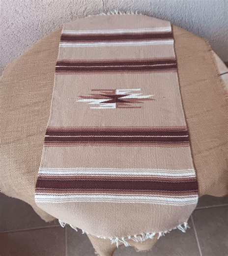 Woven Wool Table Runner or Wall Hanging, Shades of Tan, Brown, off White, Navajo Pattern, Excellent Condition, Neutral Colors for Most - Etsy