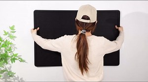 Bulletin Board, 36" x 24" Foldable Cork Board Felt Pin Boards with 35 Pushpins Self-Adhesive Photo Decorative Felt Boards for Walls, Office, School, Classroom, Home, Bedroom - Black