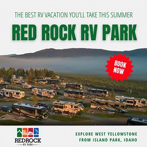 206K views · 661 reactions | You’ve already found one of the best RV spots near Yellowstone—now it’s time to turn that idea into reality. Red Rock RV Park in Island Park, Idaho offers a quiet, scenic place to relax just 30 minutes from the park. Whether you’re planning to hike, explore, or simply unwind with mountain views, the perfect basecamp is already waiting. Don’t let the season pass you by. Book your stay now and lock in your Yellowstone getaway. | Red Rock RV Park | Facebook