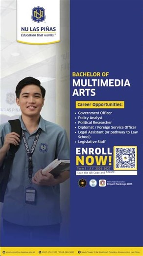 Unleash your creativity with Bachelor of Multimedia Arts at NU Las Piñas 🎨🎬