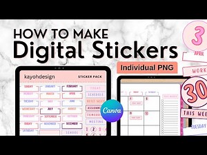 How To Make Digital Stickers in Canva | Digital Planner Stickers - Individual PNG || kayohdesign
