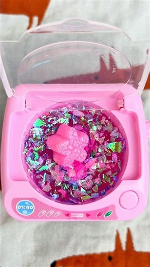 What happens if you put glitter in a mini washing machine toy?!