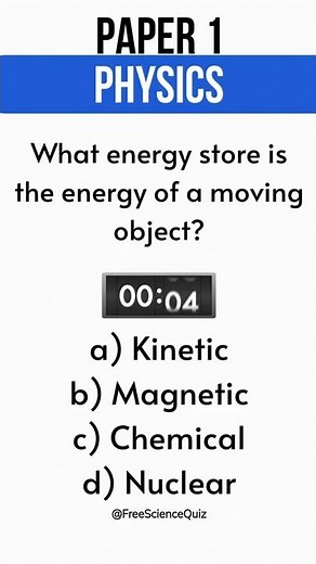 GCSE Physics Paper 1 [Energy Stores] Question 111 #Shorts