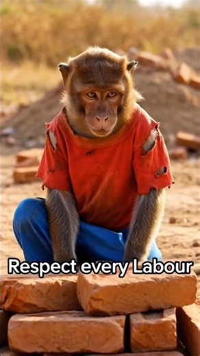 ardworking Poor Monkey at Construction Site | Emotional Struggle Story