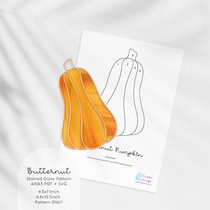 Pumpkin Stained Glass Pattern | DIY Stained Glass | Fall Home Decor Pattern | Commercial Use Pattern